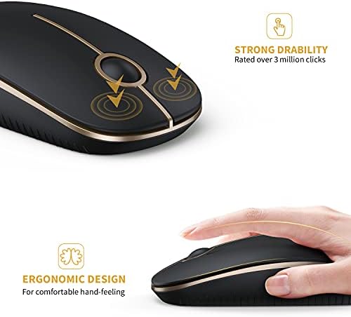 Sleek Vssoplor Wireless Mouse – Ultra-Slim Silent Optical Companion for Laptops & PCs | 2.4 GHz Nano Receiver, Perfect for Quiet Workspaces & Travel | Enhanced Compatibility for Windows, Mac & Linux