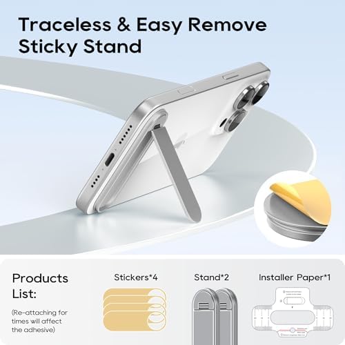 Dual-Angle Adjustable Phone Kickstand – 2 Pack Folding Stand for i Phone & Samsung – Portable, Versatile Hands-Free Holder for Optimal Viewing – Durable Black Design for All Smartphones – Perfect for Video Calls, Streaming & Reading
