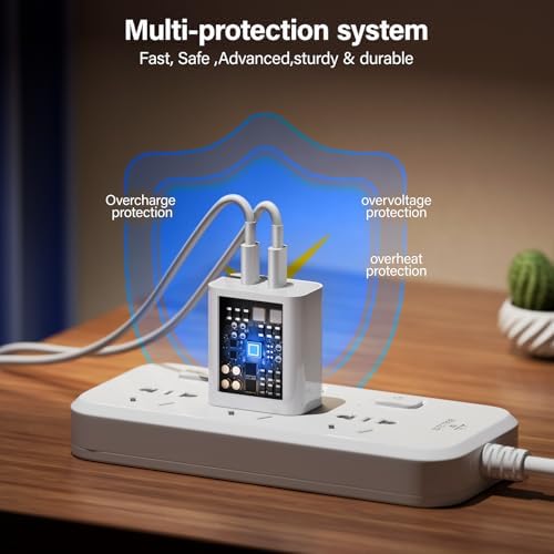 Rapid Charge Dual-Port 20 W USB-C Power Adapter & 6 FT Cable for i Phone 16/15, S24, S23 – Efficient Fast Charging Solution for Home & On-the-Go Use – Sleek White Design with Enhanced Compatibility and Durability