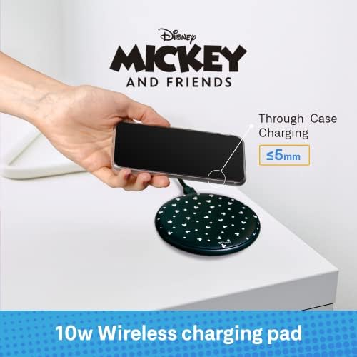 Minnie Mouse Wireless Charging Pad: Enchanting Qi-Compatible Charger for All Devices – Fast, Compact Charging Station with Playful Design for Disney Lovers – Travel-Ready with Secure Non-Slip Base for Effortless Power Up