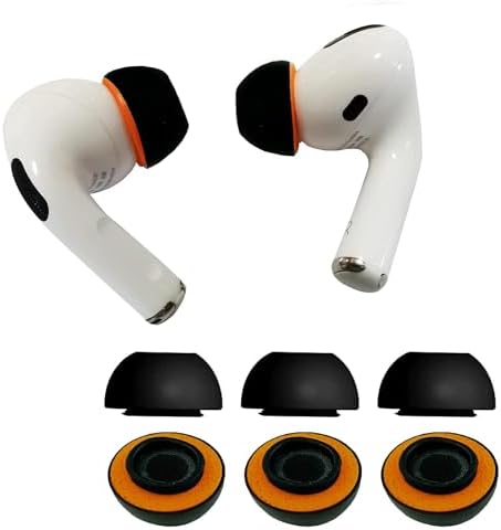 Enhance Your Air Pods Pro Sound with Premium Hybrid Memory Foam & Silicone Ear Tips – Ultimate Comfort, Superior Noise Isolation, and Secure Anti-Slip Fit in Medium Size (Grey) – Perfectly Compatible with Charging Case for Effortless Listening