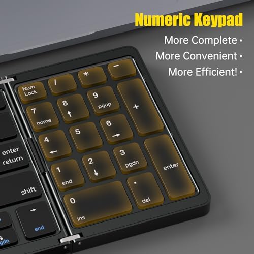 MOSHOU Portable Foldable Wireless Keyboard with Touchpad – Full-Size Rechargeable Bluetooth Keyboard for Effortless Typing Across Windows, i OS, Android, and Mac – Ultimate Travel Companion for Mobile Professionals and Tech Enthusiasts