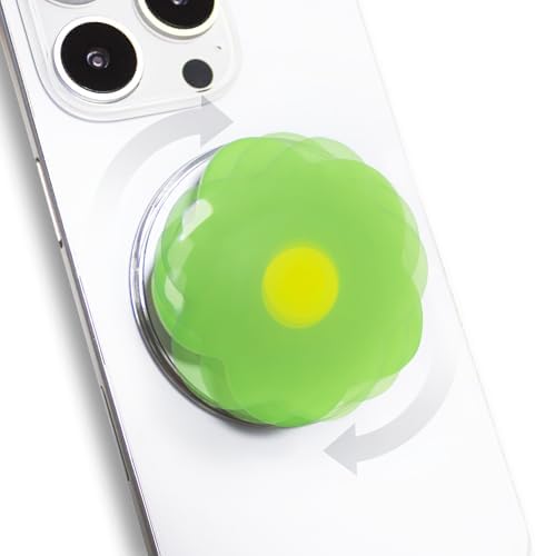 Coral Floral Daisy Phone Grip & Fidget Spinner – Mag Safe Compatible Lightweight Accessory for Enhanced Stability, Stress Relief, and Effortless One-Handed Use – Stylish and Durable Magnetic Stand for i Phone Users