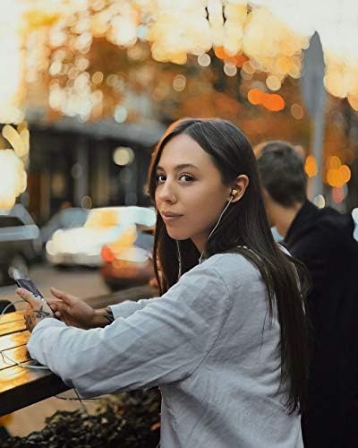 Symphonized ALN 2.0 Premium Genuine Wood Earbuds – Metallic Orange Noise-Isolating In-Ear Headphones with Tangle-Free Cable & Built-in Microphone for Enhanced Audio Compatibility and Immersive Sound Experience
