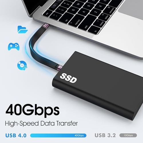 Ultra-Fast 8.5-Inch USB C Cable – Thunderbolt 4 Type-C C to C with 40 Gbps Data Transfer & 240 W PD Fast Charging – 8 K@60 Hz Video Output Compatible with i Phone 16 Pro Max, Mac Books & External SSDs – Perfect for Travel & Efficient Workspaces