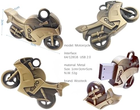 128 GB Rugged Metal Motorcycle USB Flash Drive – High-Speed Data Storage for Adventurers and Professionals, Stylish Design, Universal Compatibility, and Enhanced Durability