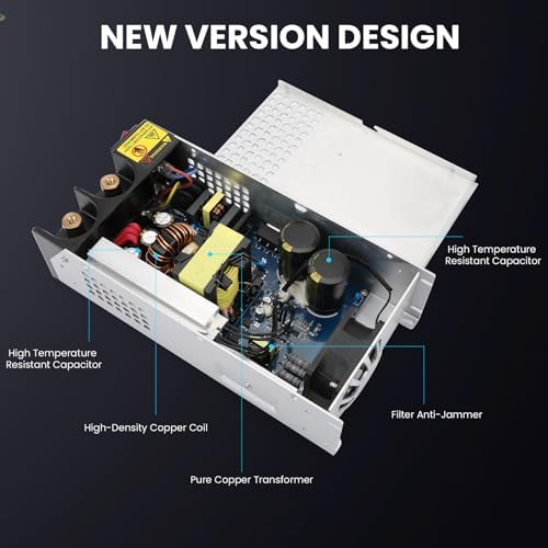 High-Efficiency 110 V AC to 12 V DC Power Supply Converter – 50 A 600 W Transformer Ideal for RVs, Pumps, LED Strips & LCD Monitors – Reliable Performance with Advanced Safety Features and Versatile Compatibility