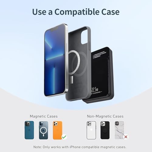 Discover the Ultimate 5000 m Ah Magnetic Portable Charger for i Phone Series – Fast 22.5 W PD Wireless Power Bank with LED Display for Effortless Charging on the Go – Sleek Black Design for Enhanced Compatibility and Travel Convenience Elevate your charging experience with this state-of-the-art 5000 m Ah mobile power bank, engineered for seamless integration with i Phone 16/15/14/13/12 models. Experience the power of 22.5 W PD fast charging that delivers rapid energy replenishment when you need it most. The innovative magnetic attachment ensures a secure connection, eliminating the hassle of tangled cords while providing reliable power throughout your day. The sleek black design not only enhances your device’s aesthetics but also features a user-friendly LED display that keeps you informed of your battery status at a glance. Whether you’re commuting, traveling, or simply out and about, this lightweight and portable charger is your essential accessory for staying connected. Crafted from premium materials for durability, this power bank is designed to withstand the rigors of daily use. Say goodbye to low battery anxiety and embrace the convenience of on-the-go charging with this cutting-edge portable charger tailored for your i Phone.