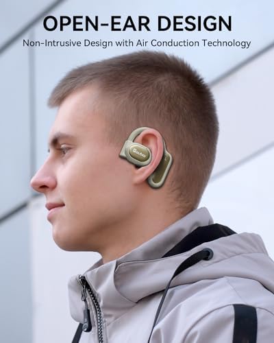 AUBOR True Wireless Open Ear Headphones with Bluetooth 5.3 – Ergonomic and IPX6 Water-Resistant Design for Ultimate Comfort, 45 Hours Playtime, Enhanced Call Clarity with ENC Technology – Perfect for Active Lifestyles and Compatible with i Phone & Android Devices
