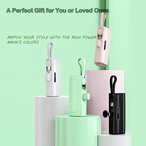Compact 4800 m Ah Mini Power Bank Charger for USB-C and i Phone – Fast Charging, Direct Plugin Design for On-the-Go Power, Stylish White Color for All Users – Perfect for Students, Professionals, and Travelers