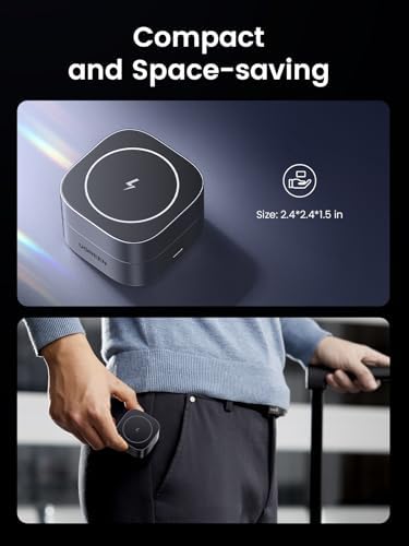 UGREEN Mag Flow 2-in-1 Magnetic Foldable Charging Station – High-Speed Wireless Charger for i Phone 16, 15, 14, 13, 12 & Air Pods 3, 2 Pro – Portable & Tangle-Free Design for Effortless Connectivity and Enhanced Charging Efficiency