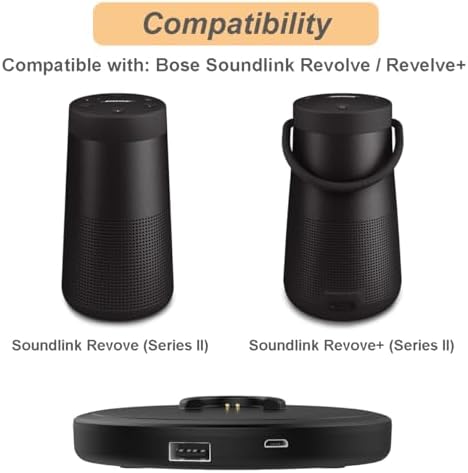 Bose Soundlink Revolve II Charging Cradle – Rapid USB Dock with 3.3 ft Cable for Optimal Power Management and Superior Sound Quality – Essential Accessory for Soundlink Revolve & Revolve+ Enthusiasts