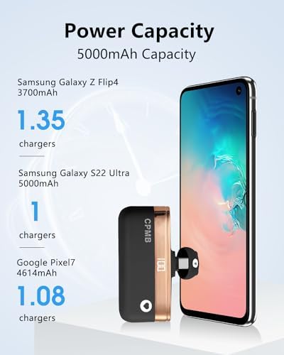 Compact 5,000 m Ah Portable Charger with 22.5 W Fast Charging – Sleek Power Bank with Digital Display for i Phone 16/15, Samsung, LG, Google & More – Ultimate Compatibility for On-the-Go Power Solutions