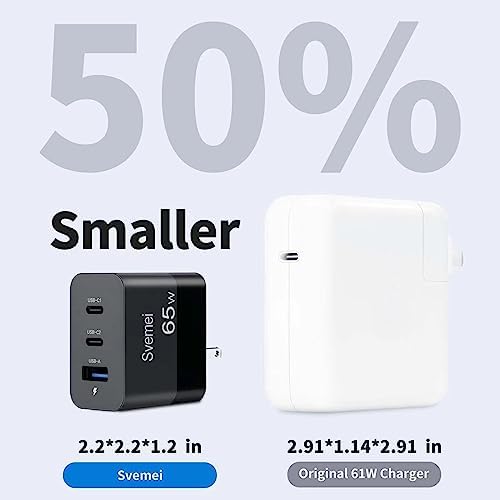 Advanced 65 W Ga N USB C Charger – 3-Port Fast Charging Wall Adapter for i Phone, i Pad, Laptops & More – Compact Foldable Design, Ideal Travel Companion for Efficient Power Delivery to All Your Devices