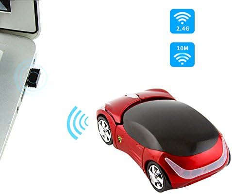 Vibrant Pink Car-Shaped Wireless Mouse for Small Hands – 2.4 GHz Ergonomic Optical Gaming Mouse with USB Receiver – Perfect for Kids, PC, and Laptop Use – Fun and Functional Computer Accessory