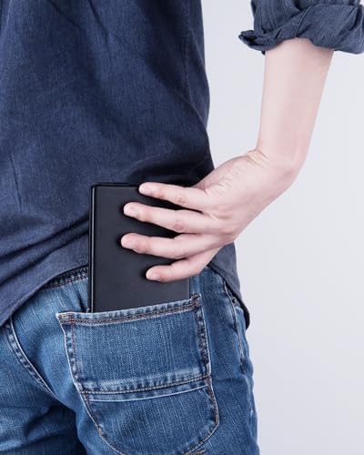 Samsers Portable Foldable Bluetooth Keyboard – Ultra Slim Wireless Keyboard with Stand for i OS, Android & Windows Devices – Rechargeable Multi-Device Travel Keyboard for Effortless Typing on the Go – Sleek Black Design