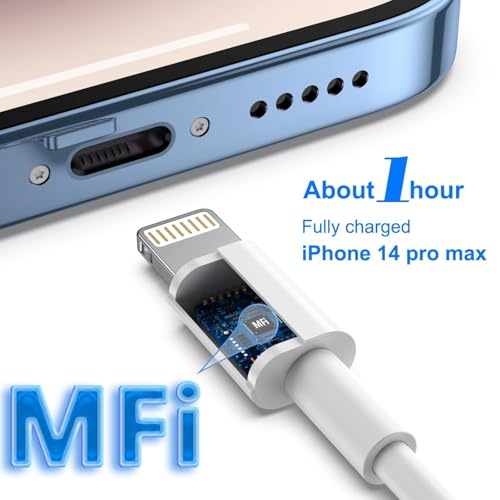 Ultimate 6-Pack i Phone Charger Cables (3/3/6/6/6/10 FT) – MFi Certified Fast Charging Lightning Cords for i Phone 14, 13, 12, 11 Pro Max, XS, XR, X, 8, 7, 6 Plus – Versatile Lengths for Optimal Convenience and Durability
