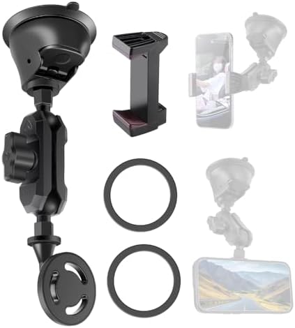 Revolutionary Magnetic Aluminum Car Phone Holder with 360° Rotation – Universal Suction Cup Mount for i Phone, Huawei & Android Devices – Secure, Hands-Free Convenience for Smooth Surfaces & Windshields – Elevate Your Driving Experience with Enhanced Compatibility and Sleek Design