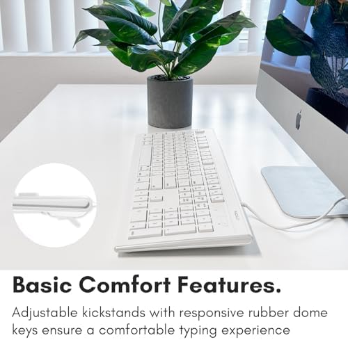 Upgrade Your Typing Experience with the Macally Full Size USB Wired Keyboard – Seamlessly Compatible with Mac and PC, Featuring 15 Essential Shortcut Keys for Effortless Navigation and Enhanced Productivity, Perfect for Macbook Pro, Air, i Mac and More – Plug & Play Convenience for Hassle-Free Setup and Long-Lasting Durability