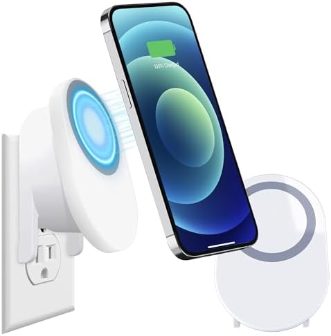 Magnetic 15 W Wireless Charger: High-Speed Qi-Enabled Wall Mount for i Phone 15-11, Samsung Galaxy S24-S20, and Google Pixel – Effortless Charging Convenience with Enhanced Compatibility and Sleek Design