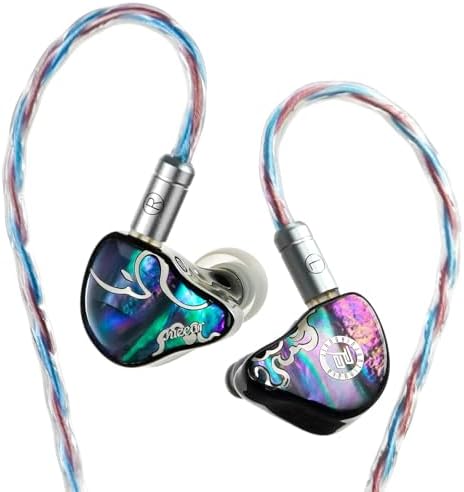 Hi Fi Go JUZEAR Flare High-Performance IEM Cable – Premium 6 N Single-Crystal Copper & Silver-Plated Hybrid Audio Cable with Interchangeable Gold-Plated Plugs (3.5 mm/4.4 mm) for Exceptional High-Resolution Sound – Stylish Rainbow Finish for Enhanced Durability and Compatibility with Audiophile Gear