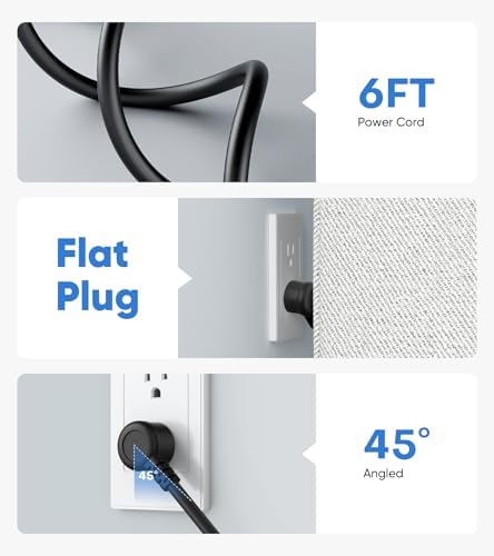 Revolutionary 20 W Recessed Power Strip with 15 W Wireless Charger – Ultimate Flush Mount Charging Solution Featuring 4 USB Ports (2 USB-C) for Enhanced Device Compatibility, Ideal for Home and Office Setup with 6 FT Cable and Built-In Surge Protection