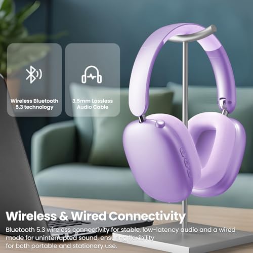 Transform Your Listening Journey with Y01 Wireless Over-Ear Headphones – Advanced Bluetooth 5.3, Superior Noise Cancellation, 48-Hour Battery Life, and Exceptional Comfort in Elegant Pink – Perfect for i OS, Android, Samsung, and PC Enthusiasts Seeking Seamless Audio Bliss
