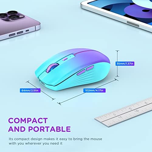 Streamlined Bluetooth Wireless Mouse – Rechargeable Ergonomic Multi-Device Mice (Tri-Mode: BT1/BT2 + 2.4 GHz) with USB Receiver, Stylish Khaki to Pink Design for Laptop, Mac Book, PC, i Mac, i Pad – Ultimate Comfort & Flexibility for Effortless Productivity