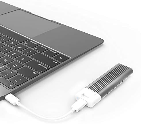 Transform Your Storage Experience with j5 create USB-C to M.2 NVMe SSD Enclosure – Achieve Lightning-Fast 10 Gbps Data Transfer via USB 3.1 Gen 2, Thunderbolt 3 Compatible Adapter for 2230, 2242, 2260, 2280 M.2 SSDs – Tool-Free Setup with Included 12” Cable for Effortless Connectivity and Enhanced Workflow Efficiency!
