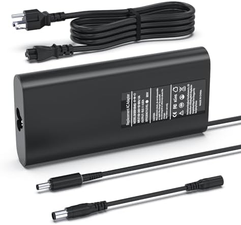High-Power 130 W USB-C Charger for Dell Laptops – Fast Charge Your XPS 15, 17, Precision & Latitude Models with Ultimate Compatibility and Safety Assurance, Includes Power Supply Cord for Efficient Recharging