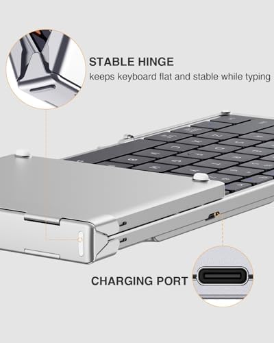 Portable Full-Size Proto Arc Bluetooth Keyboard XK01 – Foldable Wireless Keyboard with Numeric Keypad for i Pad, Tablets, Smartphones, and Laptops – Rechargeable Multi-Device Solution for Windows, i OS & Android – Ultimate Travel Companion for On-the-Go Professionals
