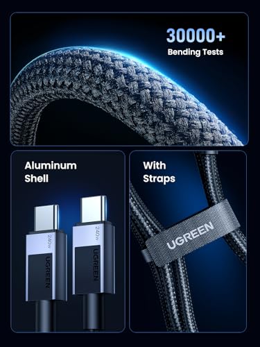 UGREEN 6.6 FT USB C to USB C Cable – 240 W Power Delivery & 40 Gbps High-Speed Data Transfer for Ultimate Connectivity | Compatible with Mac Book Pro/Air, i Phone 16 Series, Galaxy S24/S23, i Pad Pro/Air/Mini 6 | Durable Design for Everyday Reliability and Enhanced Performance