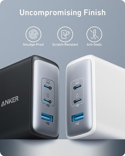 Anker Nano 100 W Ga N II USB-C Charger – Compact 3-Port Fast Charging Solution for Mac Book Pro, i Pad Pro, i Phone 16, Galaxy S23 & More – Award-Winning Fast Power with 5 ft Durable Cable – Simultaneous Device Charging, Enhanced Compatibility & Superior Efficiency