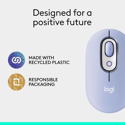 Logitech POP Wireless Mouse in Heartbreaker Rose – Customizable Emojis, Silent Click Technology, Precision Scrolling & Multi-Device Compatibility for Effortless Navigation and Personal Expression