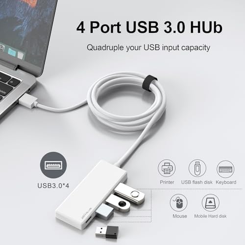 Unlock Seamless Device Connectivity with Our Compact 2 ft USB 3.0 Hub & Multiport Splitter – High-Speed Adapter for Laptops, PCs, i Macs & More – Effortlessly Connect Multiple Devices for Enhanced Productivity on the Go!