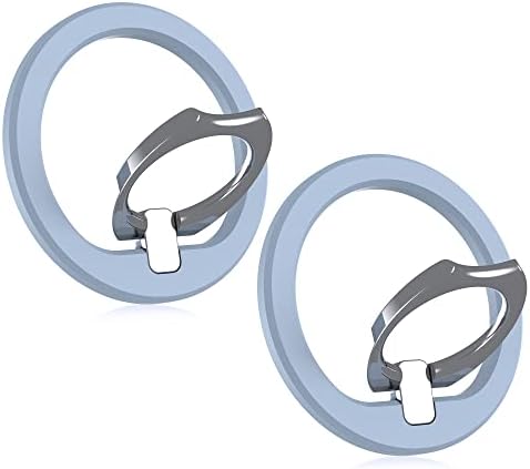 Premium PROfezzion Magnetic Phone Grip Holder – 2 Pack Zinc Alloy Ring Stand for Mag Safe i Phone 16/15/14/13/12 Pro Max – Enhanced Magnetism & Ergonomic Design for Ultimate Comfort and Secure Grip – Compatible with Mag Safe Cases & Magnetic Car Mount – 360° Rotatable, 130° Foldable – Slim Profile with No Residue Removal – Fashion-Forward Colors: Black, White, Blue & Purple – Perfect for On-the-Go Convenience and Multi-Functional Use