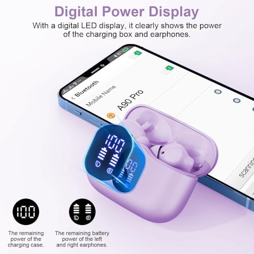 Revolutionary Bluetooth 5.4 Wireless Earbuds with Advanced Noise Cancellation and IP7 Waterproof Design – 36-Hour Playtime for Nonstop Audio Bliss – Immersive Bass Stereo Sound Perfect for Sports, Workouts, and Everyday Use – Sleek White Aesthetic Enhances Compatibility with Laptops, Tablets, and Smartphones