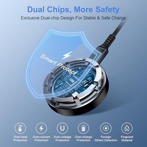 Samsung Galaxy S25 Ultra Magnetic Wireless Charging Pad – 20 W Fast Charger for i Phone 16 Pro Max & Samsung S25, S24, S23, S22 – Qi Certified Magnification Technology with Type-C PD Adapter for Seamless Power Delivery – Sleek, Compact Design for Home & Office Use
