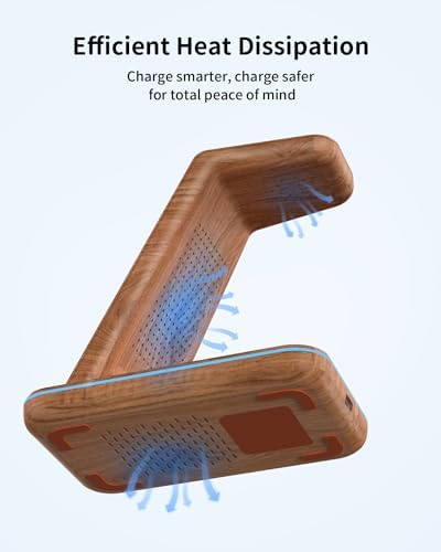 Magnetic Wireless Charging Station for i Phone 15/14/13/12 Pro Max & Apple Devices – Joy Geek 3-in-1 Fast Charger Pad for i Phone, Apple Watch Ultra 9-2, and Air Pods – Compact Design with Enhanced Compatibility and Secure Magnetic Alignment