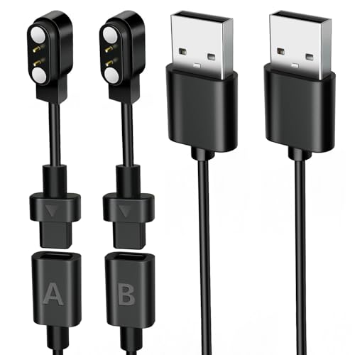 Revolutionary Dual-Pack AB284 Magnetic Reversible Charger – Fast 2.84 mm Pin-Pitch Cable for Smartwatches & Bone Conduction Headphones – Superior Durability & Convenience for Tech Savvy Users – Hassle-Free Power Solution for On-the-Go Lifestyles