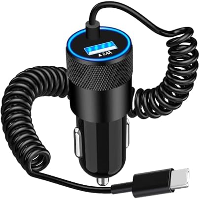 Adeqwat 72 W Dual PD USB-C Car Charger – MFi Certified Fast Charging for i Phone 16 Pro Max, Galaxy S24 & More | 2 Pack Type-C Cable Included | High-Speed Automobile Accessory for Seamless On-the-Go Power Delivery