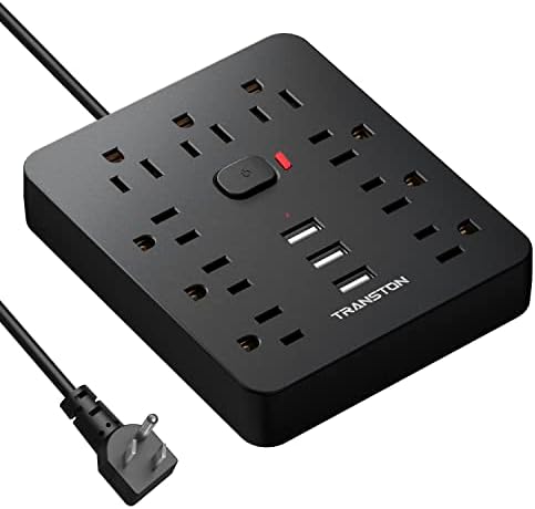 Ultimate Power Strip Surge Protector with 9 Outlets & 3 USB Ports – Fireproof Desktop Charging Hub with Space-Saving Flat Plug for Home & Office, 5 ft Extension Cord, Enhanced Safety & Speed for All Devices