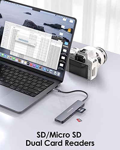 Elevate Your Connectivity with the LENTION USB C Hub: 100 W Fast Charging, 4 K HDMI Output, Dual Card Reader, and Versatile USB 3.0/2.0 Compatibility for Mac Book Pro, Mac Air, Surface, Chromebook, and More – Sleek Space Gray Design for Professionals and Creatives Seeking Enhanced Performance and Productivity