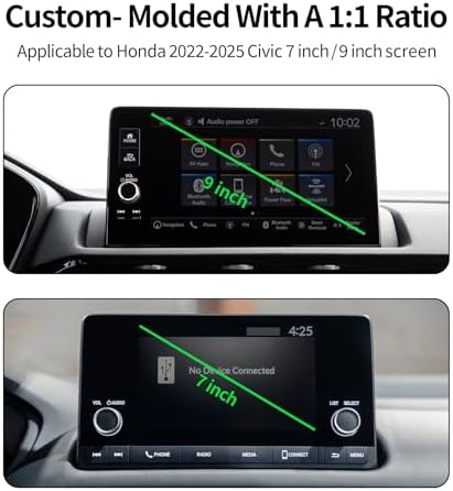 Maser Weller 360° Rotating Car Phone Holder for Honda Civic 2022-2025 – Mag Safe Compatible Mount for 7/9-inch Screens, Secure Clip Design that Preserves Air Vent Functionality and Enhances Driving Safety