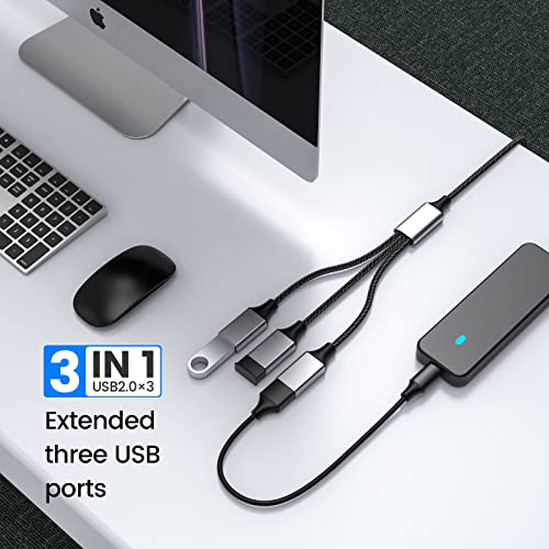 Fidioto 6.6 ft USB Extension Cable Splitter – Expand Your Connectivity with 1 Male to 4 Female Ports for Effortless Data Transfer and Charging – Ideal USB Hub Adapter for Printers, Keyboards, Flash Drives, Play Station, Laptops, and More, Ensuring Superior Compatibility and High-Speed Performance for All Your Peripheral Devices