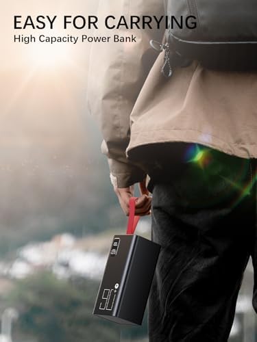 Ultimate 90000 m Ah High-Capacity Power Bank – Fast Charging 30 W PD & QC 3.0 Portable Charger with 5 Outputs & 2 Inputs – LED Display for Real-Time Monitoring – Optimal Compatibility with Phones, Tablets, Headsets & Smartwatches – Essential for Travel, Camping & Daily Use