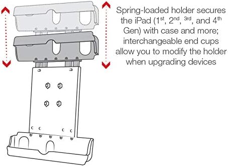 Rugged RAM Mounts RAM-HOL-TAB20 U Tab-Tite Adjustable Tablet Holder for 9″-10.5″ Devices – Heavy-Duty Compatibility with RAM B 1″ and C 1.5″ Ball Bases for Ultimate Stability and Accessibility in Any Environment