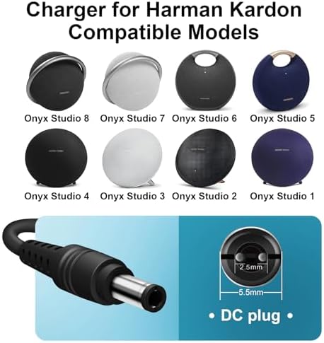 Ultra-Fast 19 V 38 W AC Power Charger for Harman Kardon Onyx Studio Series 1-8 – Reliable Charging Solution with Universal Compatibility and Advanced Safety Features for Bluetooth Speakers