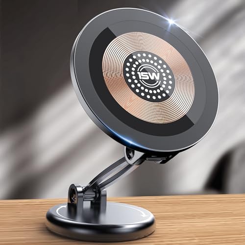 Mag-Safe Car Mount Charger: 15 W Wireless Fast Charging Phone Holder with 360° Rotation – Durable Zinc Alloy Design for Hands-Free Navigation and Enhanced Compatibility with All Devices Mag-Safe Car Mount Charger: 15 W Wireless Fast Charging Phone Holder with 360° Rotation – Durable Zinc Alloy Design for Hands-Free Navigation and Enhanced Compatibility with All Devices