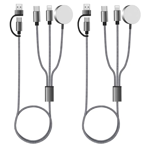 Revolutionary 3-in-2 USB C Charging Cable for Apple Watch, i Phone, and Air Pods – Ultra-Fast Multi-Device Power Hub Compatible with i Watch Ultra/SE, i Phone 16-11, and Galaxy S23 – Lightweight Travel Charger for Effortless On-the-Go Charging and Enhanced Performance